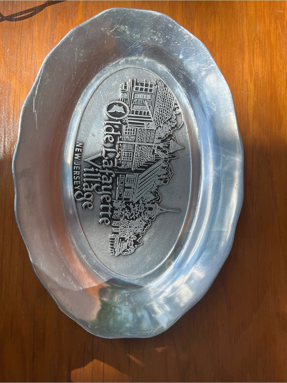 Olde Lafayette Village New Jersey Pewter Decorative Tray